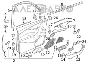 Door trim card front left Audi A4 B9 17-19 black, beige armrest, aluminum trim, scratches