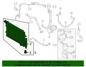 Air conditioning radiator condenser Kia Soul EV 15-19