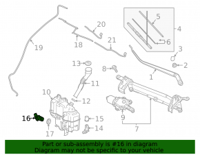 Mazda 3 17-18 BM Mexico built washer motor, 4d