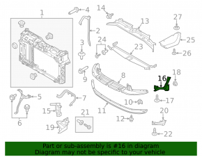 Radiator deflector left upper Ford Fiesta 14-19 1.6