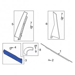 Door trim lower rear left Ford Bronco Sport 21-25