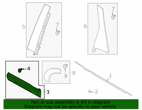 Door trim lower rear left Ford Bronco Sport 21-25