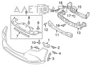 Front bumper mount left wing Mazda CX-9 16-23