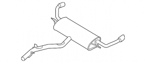 Rear muffler barrel BMW X5 F15 14-18 3.0D