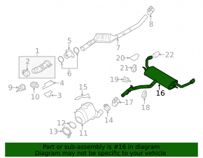 Rear muffler barrel BMW X5 F15 14-18 3.0D