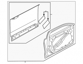 Door assembly front right Volvo V90 17-22 usa under lower molding