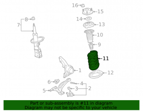 Front left spring for Toyota Highlander 2010 3.5 AWD sport