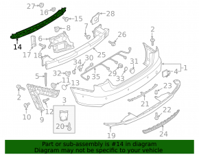 Rear bumper mount central Audi A6 C7 12-15 prerest