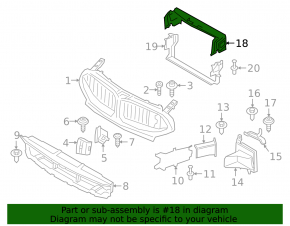 Upper radiator deflector BMW 8 G15 G16 20-25 B58, N63, S63