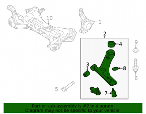 Lower control arm front left Hyundai Veloster 12-17