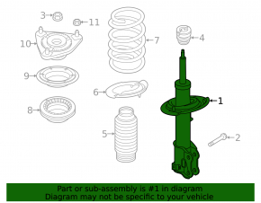 Front left shock absorber Kia Forte 14-18