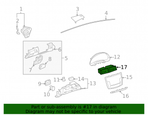Air duct deflector central Lexus IS250 IS300 IS350 06-13 black, broken mount