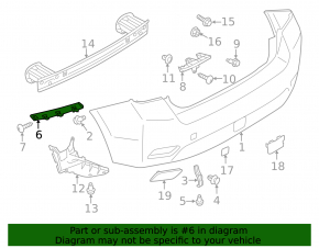 Rear bumper mount right outer Subaru XV Crosstrek 13-17