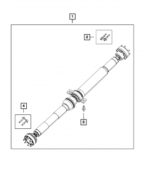 Jeep Grand Cherokee WK2 14-22 Rear Driveshaft 3.6 AWD Rusty