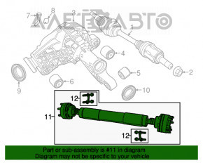 Driveshaft Jeep Grand Cherokee WK2 14-22 rear 3.6 AWD play on one side