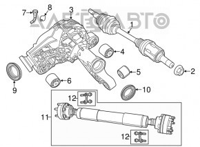 Driveshaft Jeep Grand Cherokee WK2 14-22 rear 3.6 AWD play on one side