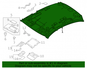 Infiniti Q50 14-15 Headliner w/o Sunroof, Gray