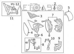Right mirror cover Honda Civic X FC 16-21