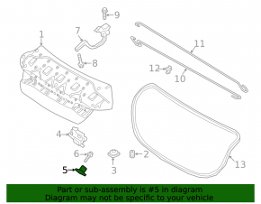 Hyundai Elantra 21-26 trunk lid lock hook