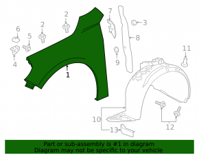 Front right wing Chevrolet Malibu 16-