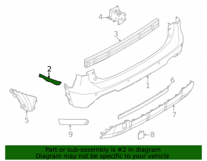 Rear bumper mount, left fender, Nissan Kicks 25-26