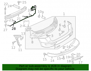 Wiring rear bumper Audi Q5 8R 13-17 rest, for parking sensors