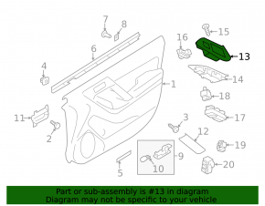 Front right window lift control trim Subaru Forester 14-18 SJ structure