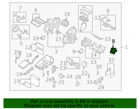 Actuator motor for the heater ventilation system of the Mazda3 MPS 09-13