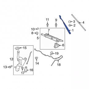 Left wiper arm Ford Fiesta 11-19