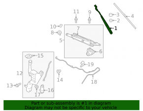 Left wiper arm Ford Fiesta 11-19