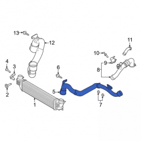 Intercooler pipe left Ford Edge 19-24 2.0T complete