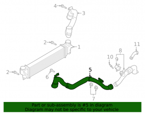 Intercooler pipe left Ford Edge 19-24 2.0T complete
