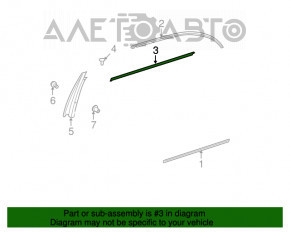 Molding door-glass central rear right Mercedes W221