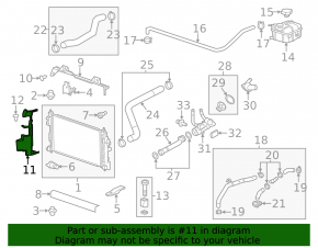 Right radiator deflector Chevrolet Malibu 13-15 hybrid