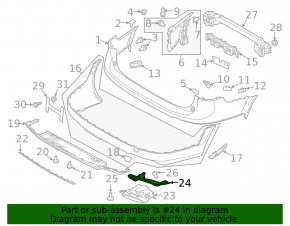 Muffler tip bracket left Volvo V90 17-20 usa T5, T6