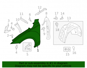 Front left wing for Audi A7 12-18