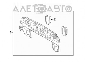 Lexus RX350 RX450h 10-15 rear panel with amplifier fangs, on the body, black