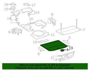 Trunk floor Lexus NX200t NX300 NX300h 15-21 black