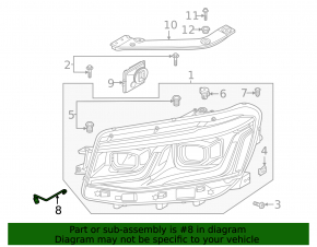 Left headlight drainage hose Volkswagen Taos 22-25