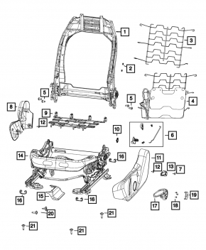 Jeep Compass 17-25 Black Driver's Seat Backrest Lever