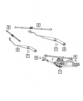 Wiper arm right Fiat 500X 16-