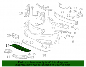 Lower grille front bumper Acura ILX 13-15 prerest
