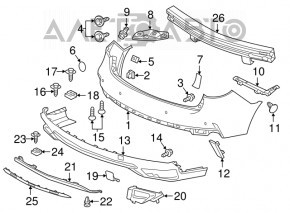 Rear bumper mount left Acura MDX 14-20