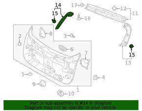 Left trunk door trim for Kia Sportage 17-22, black
