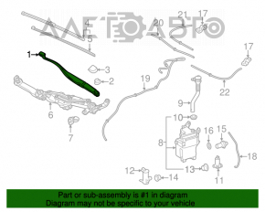 Right wiper arm for Lexus RX350 RX450h 16-22