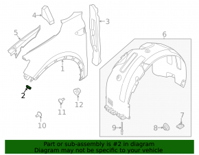 Front bumper mount, left lower fender, Kia Sorento 21-25 HEV, PHEV