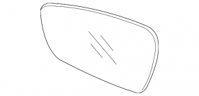 Right mirror element for Kia Forte 4d 2014-2016 pre-restyling, heated, convex