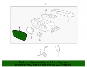 Right mirror element for Kia Forte 4d 2014-2016 pre-restyling, heated, convex