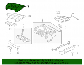 Driver's seat lower trim for Audi A3 8V 15-16 4D leather, heated, black