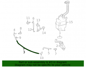 Headlight washer hose Lexus RX350 RX450h 10-15